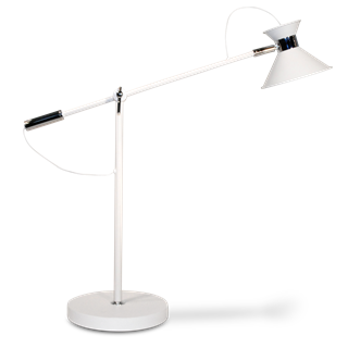 Channel LED bordlampe i krom/hvid fra Design by Grönlund.